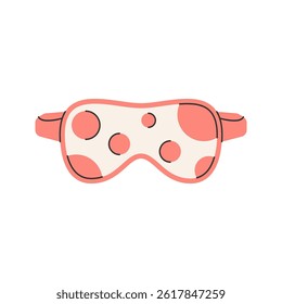 Sleep Mask Flat design style, polka-dot eye mask for sleep, representing relaxation, great for bedtime or wellness-themed graphics.