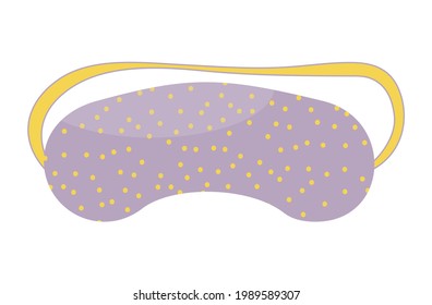 Sleep mask in flat style. 
Sleeping eye protection wear accessory, for relax in traveling. 
Isolated on white background. Vector illustration. 