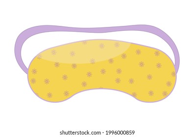 Sleep mask in flat style. 
Sleeping eye protection wear accessory, for relax in traveling. 
Isolated on white background. Vector illustration. 