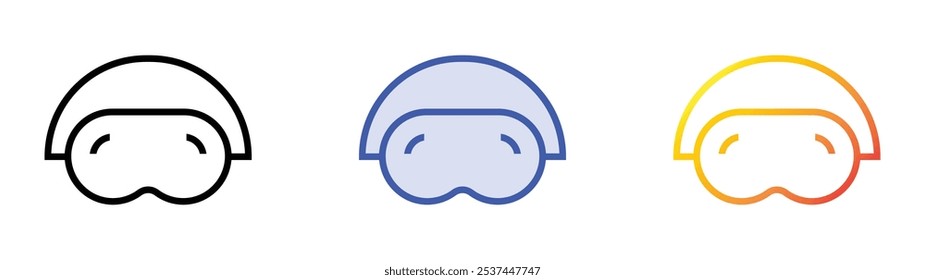 sleep mask icon. Linear, Blue Fill and Gradient Style Design Isolated On White Background