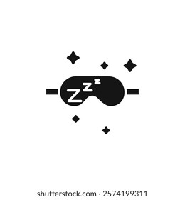 Sleep mask icon Simple thin line flat symbol