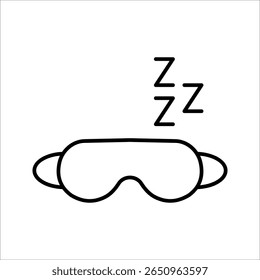 Sleep Mask Icon. Symbol isolated white background. vector illustration. color editable.