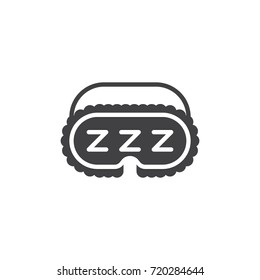 Sleep mask icon vector, filled flat sign, solid pictogram isolated on white. Symbol, logo illustration.