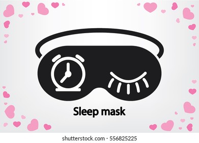 sleep mask icon vector illustration eps10. Isolated badge for website or app - stock infographics