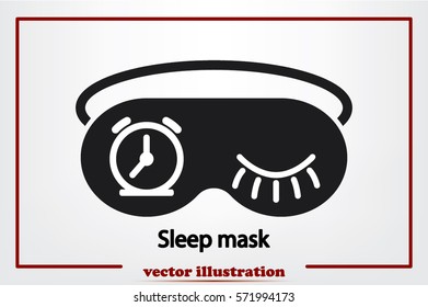 sleep mask icon vector illustration eps10. Isolated badge for website or app - stock infographics.