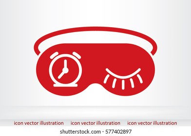 sleep mask icon vector illustration eps10. Isolated badge for website or app - stock infographics.