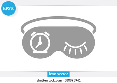 sleep mask icon vector illustration eps10. Isolated badge for website or app - stock infographics.