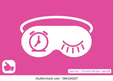 sleep mask icon vector illustration eps10. Isolated badge for website or app - stock infographics
