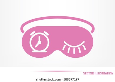 sleep mask icon vector illustration eps10. Isolated badge for website or app - stock infographics
