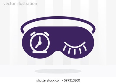 sleep mask icon vector illustration eps10. Isolated badge for website or app - stock infographics