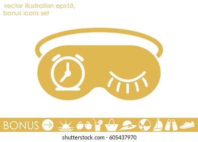 sleep mask icon vector illustration eps10. Isolated badge for website or app - stock infographics