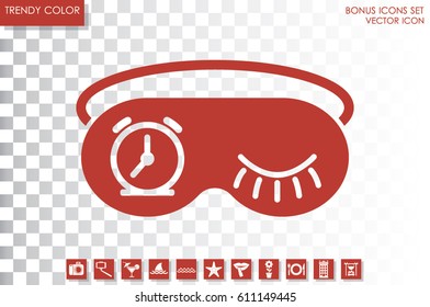 sleep mask icon vector illustration eps10. Isolated badge for website or app - stock infographics