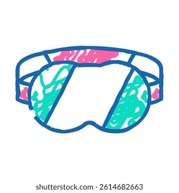 sleep mask night doodle icon sketch vector. sleep mask night sign. isolated symbol illustration
