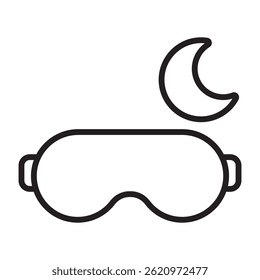 Sleep mask and night rest icon