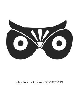 Sleep mask of owl vector icon.Black vector icon isolated on white background sleep mask of owl.