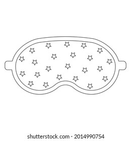 sleep mask with a pattern, black outline, isolated vector illustration