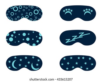 Sleep mask with pattern. Isolated on white background.