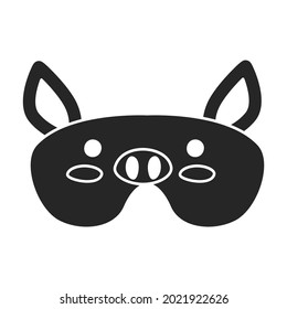 Sleep mask of pig vector icon.Black vector icon isolated on white background sleep mask of pig .