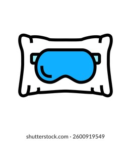 sleep mask pillow recovery wellness color icon vector. sleep mask pillow recovery wellness sign. isolated symbol illustration