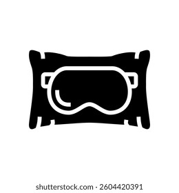 sleep mask pillow recovery wellness glyph icon vector. sleep mask pillow recovery wellness sign. isolated symbol illustration