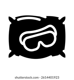 sleep mask pillow recovery wellness glyph icon vector. sleep mask pillow recovery wellness sign. isolated symbol illustration