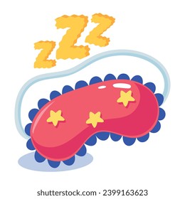 Sleep mask sticker designed in a flat style 