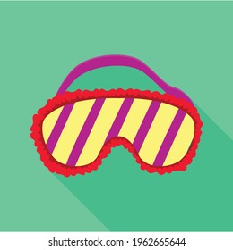 Sleep mask vector flat icon. Vector illustration mask for eye on white background. Isolated flat illustration icon of sleep accessory .