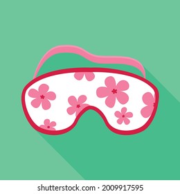 Sleep mask vector flat icon. Vector illustration mask for eye on white background. Isolated flat illustration icon of sleep accessory .