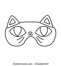 Sleep mask vector outline icon. Vector illustration mask for eye on white background. Isolated outline illustration icon of sleep accessory .