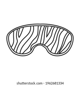 Sleep mask vector outline icon. Vector illustration mask for eye on white background. Isolated outline illustration icon of sleep accessory .