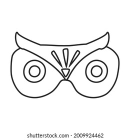 Sleep mask vector outline icon. Vector illustration mask for eye on white background. Isolated outline illustration icon of sleep accessory .