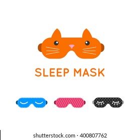Sleep mask vector set. Night sleeping mask vector icon. Sleep mask for travel. Relax sleep mask. Mask for sleeping without stress. 
