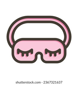 Schlafmaske Vectordick-Linie gefüllt Farbsymbol für persönliche und kommerzielle Nutzung.
