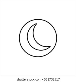 Sleep mode line icon, mobile sign and new moon pictogram, vector graphics, a linear pattern on a white background, eps 10.