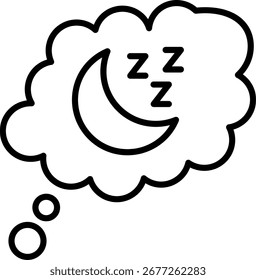 Schlafmodus Zeilenvektor Symboldesign