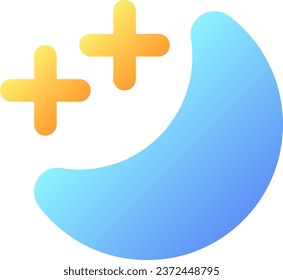 Sleep mode pixel perfect flat gradient color ui icon. Shift to silent mode. Do not disturb. Simple filled pictogram. GUI, UX design for mobile application. Vector isolated RGB illustration