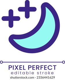 Sleep mode pixel perfect RGB color ui icon. Shift to silent mode. Simple filled line element. GUI, UX design for mobile app. Vector isolated pictogram. Editable stroke. Poppins font used