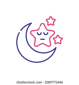 Sleep mood vector 2 colours icon style illustration. EPS 10 file