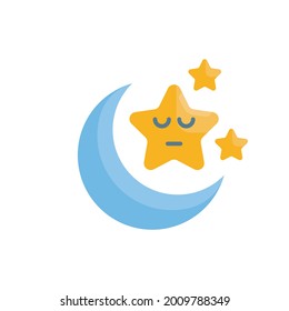Sleep mood vector flat icon style illustration. EPS 10 File symbol