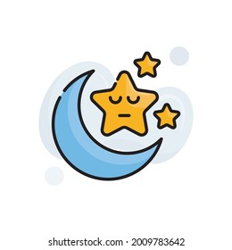 Sleep mood vector outline filled icon style illustration. EPS 10 file symbol