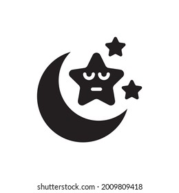 Sleep mood vector solid icon style illustration. EPS 10 file 