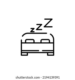 Sleep, Nap, Night Dotted Line Icon Vector Illustration Logo Template. Suitable For Many Purposes.