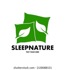 Plantilla de logotipo del vector de naturaleza de suspensión. Este diseño utiliza un símbolo de hoja. Adecuado para almohadas.