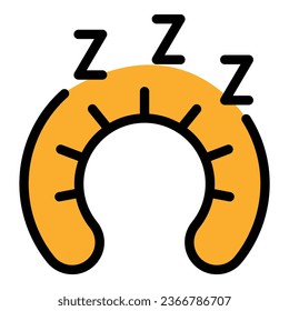 Sleep neck pillow icon outline vector. Insomnia bed. Person night color flat