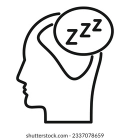 Sleep night icon outline vector. Insomnia problem. Person awake