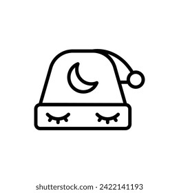 Sleep Nightcap Outline Icon Vector Illustration