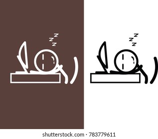 Sleep on a desk.  Vector artwork for magazine