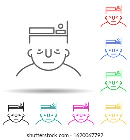 sleep on mind multi color style icon. Simple thin line, outline vector of what is in your mind icons for ui and ux, website or mobile application