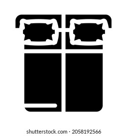 sleep on opposite sides of bed glyph icon vector. sleep on opposite sides of bed sign. isolated contour symbol black illustration