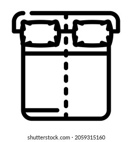 sleep on opposite sides of bed line icon vector. sleep on opposite sides of bed sign. isolated contour symbol black illustration